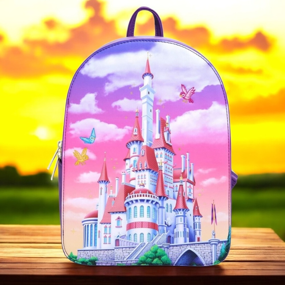Loungefly Disney Beauty and the Beast Castle Portrait Mini Backpack